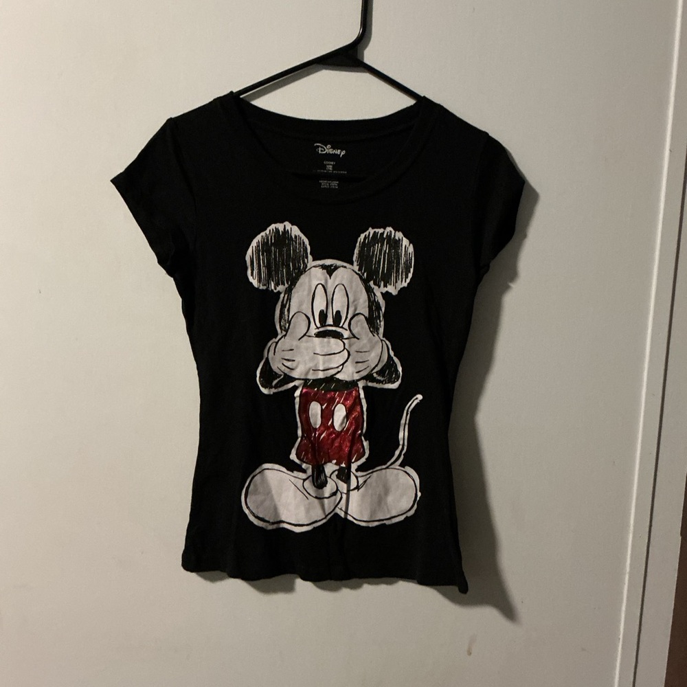 Disney Black Crew Neck T-Shirt